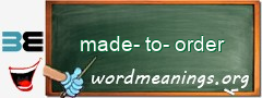 WordMeaning blackboard for made-to-order